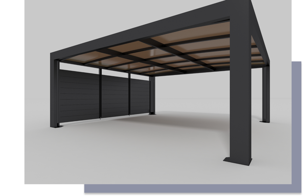 Allview Carporte CUBUS dobbelt carport sidevæg i komposit plank