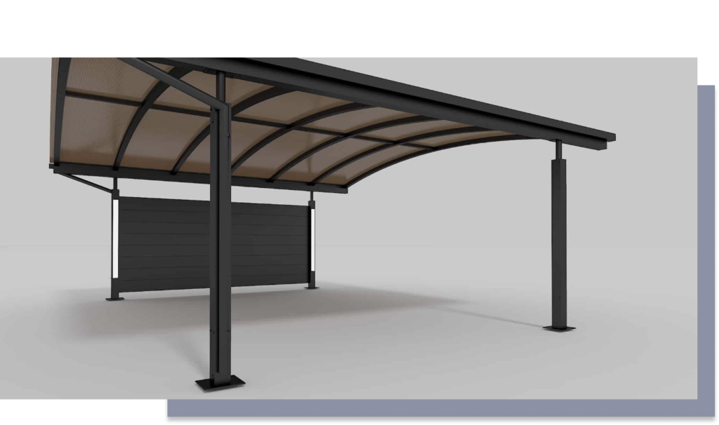 Allview Carporte CALUX dobbelt carport med sidevæg i komposit plank