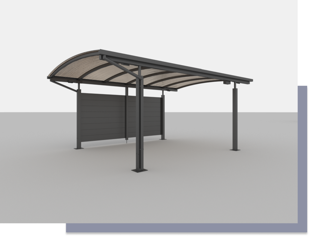 Allview Carporte CALUX single carport med sidevæg i komposit plank