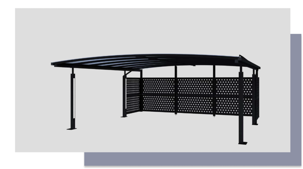 Allview Carporte CALUX dobbelt carport med sidevæg i perforeret stål